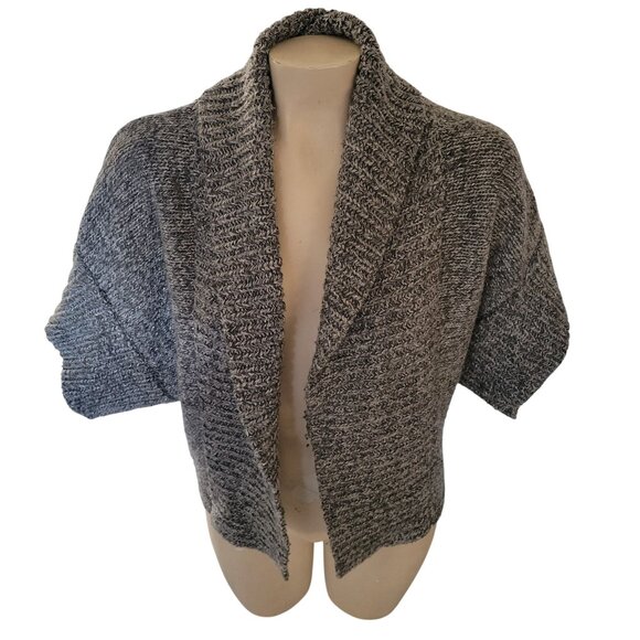 Gray Open Front Short Sleeve Chunky Knit Cardigan Sweater By Express Design Stud - Picture 1 of 6